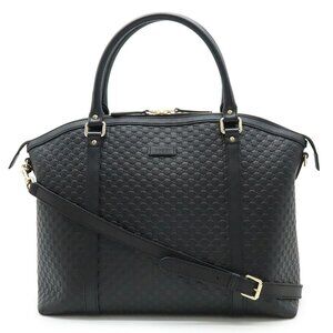 GUCCI Black Leather Shoulder Bag